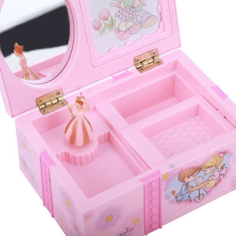 Hộp nhạc đựng nữ trang có cô gái nhảy múa đẹp mắt thiết kế màu hồng độc đáo