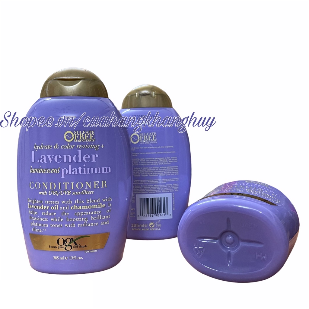 Dầu xả OGX Lavender Luminescent Platinum 385 ml (Mỹ)