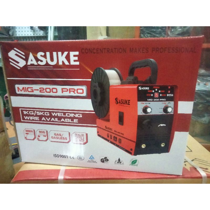 Máy hàn mig mini không dùng khí KENMAX 200 Pro - SASUKE 200 Pro sử dụng cuộn dây 1kg và 5kg