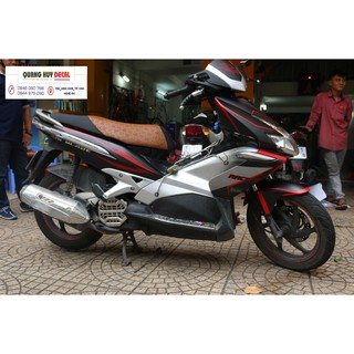 Tem trùm air blade đen chỉ đỏ đời 2007-2010, độ team trùm ab dán phủ dàn áo xe đỏ đen rẻ đẹp