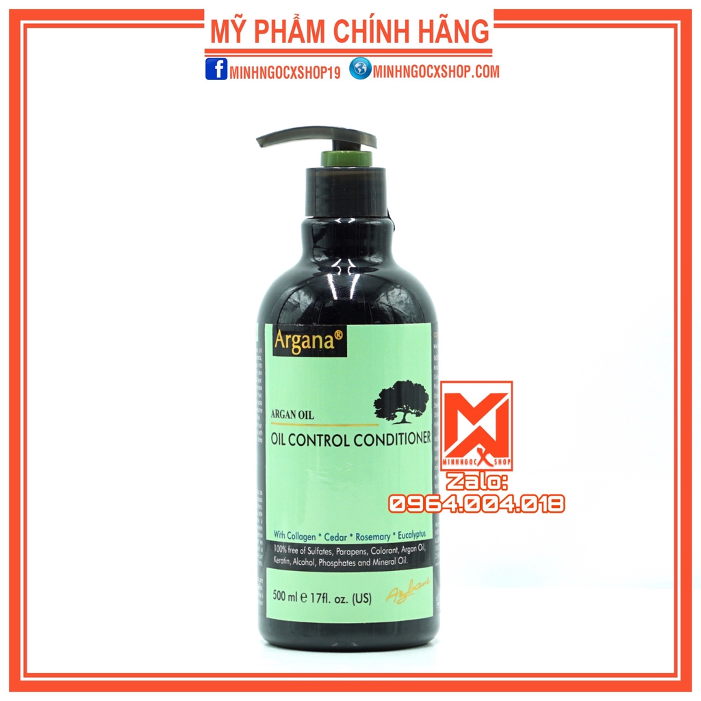 ✅[ ARGANA ] DẦU GỘI XẢ KIỂM SOÁT DẦU ARGANA OIL CONTROL 500ML CHÍNH HÃNG