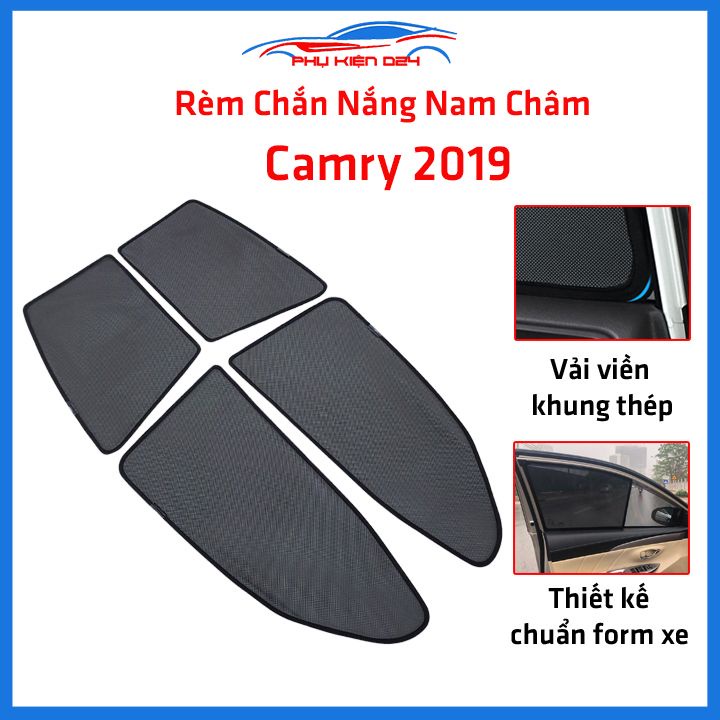 Bộ 4 rèm chắn nắng nam châm Camry 2019 khung cố định chống tia UV