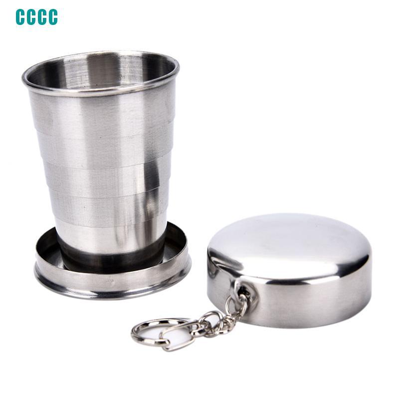 Cốc Mini Bằng Thép Không Gỉ Có Thể Gấp Gọn Tiện Dụng Mang Theo Du Lịch