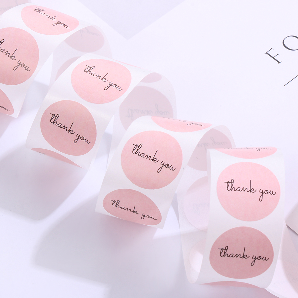 Set 500 Nhãn Dán In Chữ Thank You Đáng Yêu