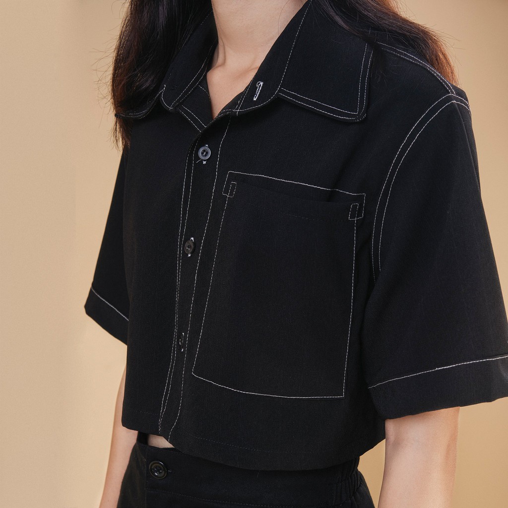 Áo sơ mi Croptop viền_ASCV_CT20 Erot clothing | BigBuy360 - bigbuy360.vn