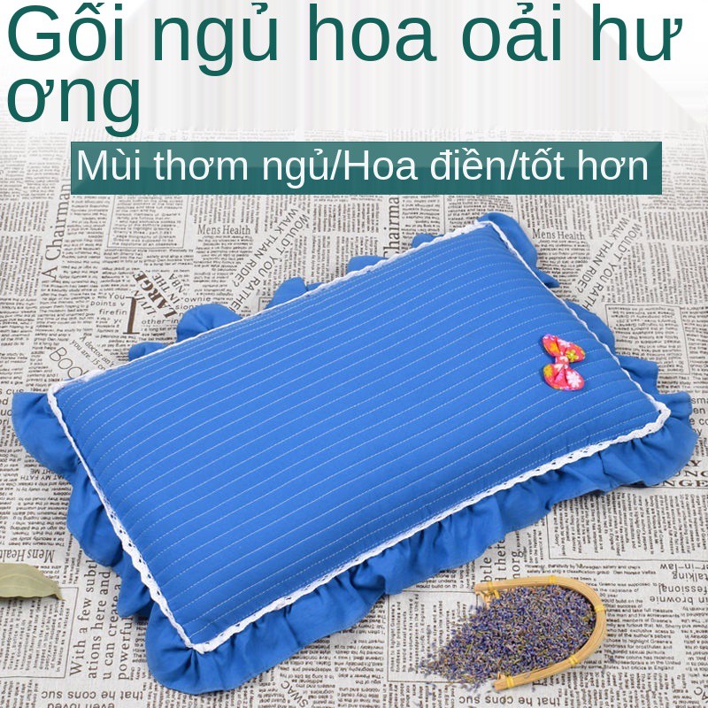 Hoa oải hương hỗ trợ giấc ngủ làm dịu thần kinh và bảo vệ cột sống cổ mất Vỏ kiều mạch Gối thuốc bắc sức khỏe học sin