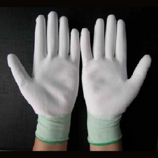 10 đôi găng tay phủ PU lòng bàn tay màu trắng
