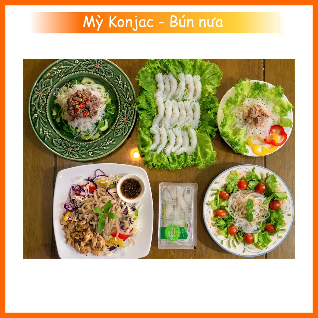 Mỳ Konjac / Bún nưa mì nưa Konjac HỘP ĐƠN SỢI RỜI 150g, phù hợp cho người ăn kiêng Keto - Eatclean