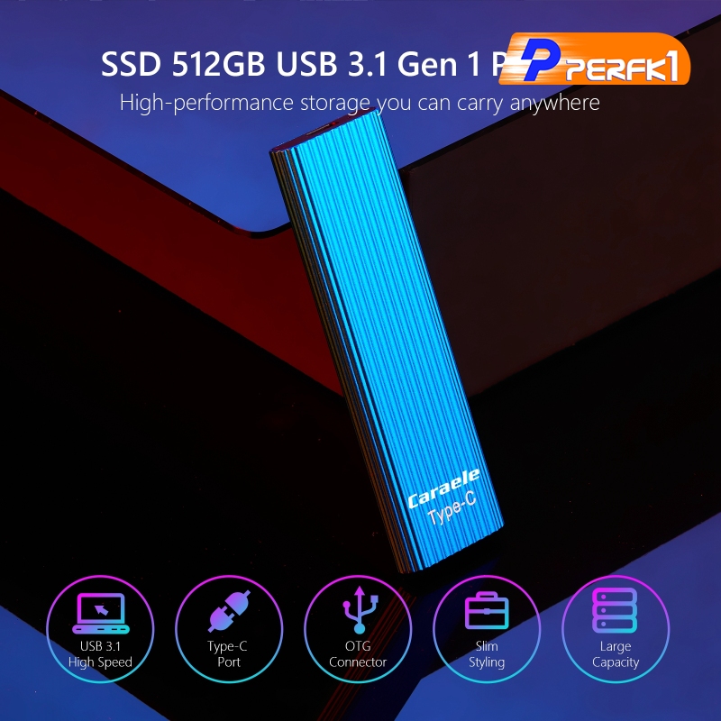 Hot-Aluminum Alloy 1TB SSD External Portable Up to 430 MB/s USB 3.1 Gen-1
