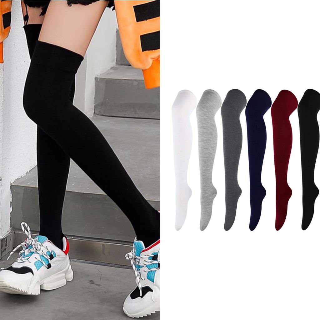 Đôi tất chân cao qua gối màu sắc thời trang cho nữ