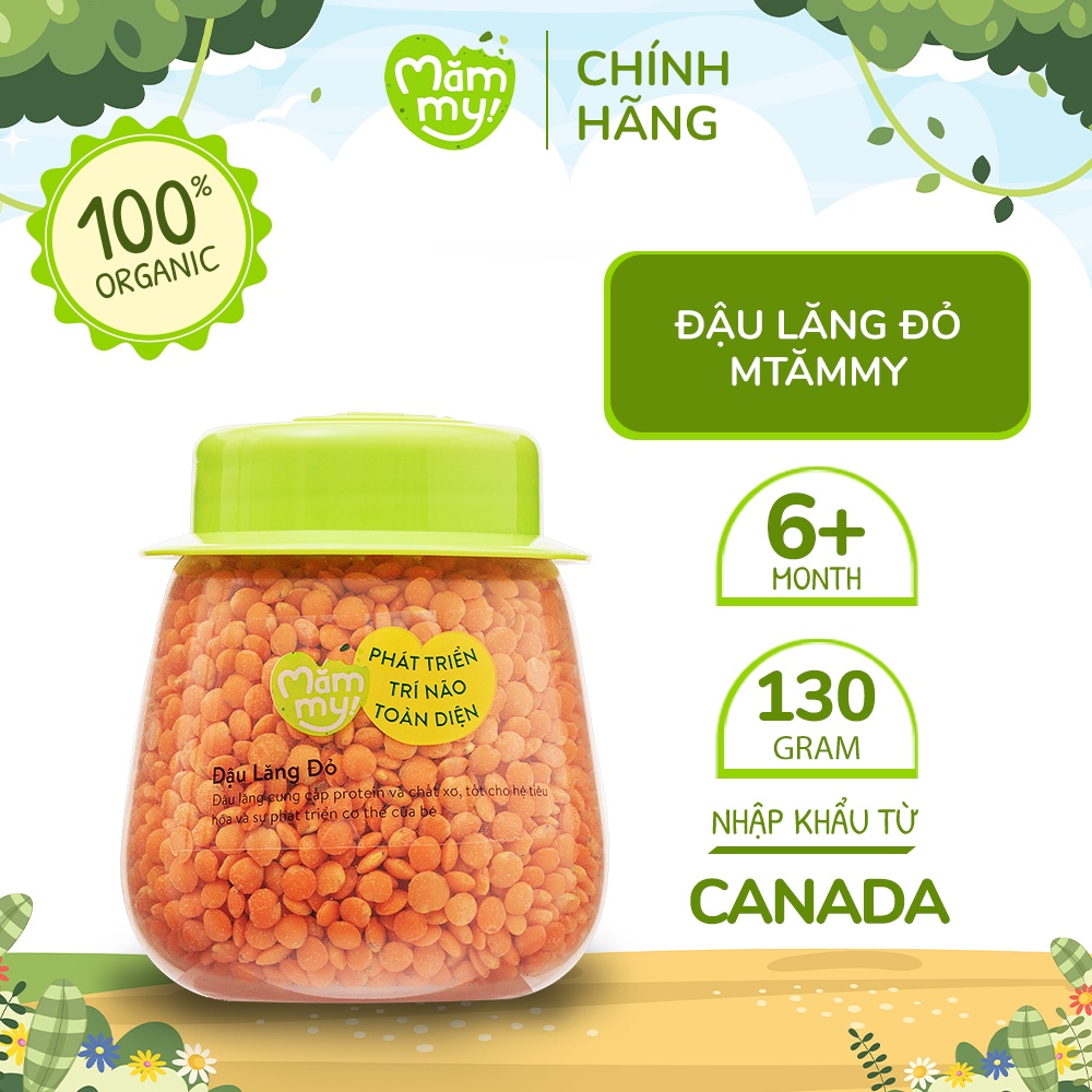 Hạt Đậu Lăng Đỏ Hữu Cơ Loại 1 - Dẻo Mịn Sánh Cho Bé Ăn Dặm -  Mămmy 130g