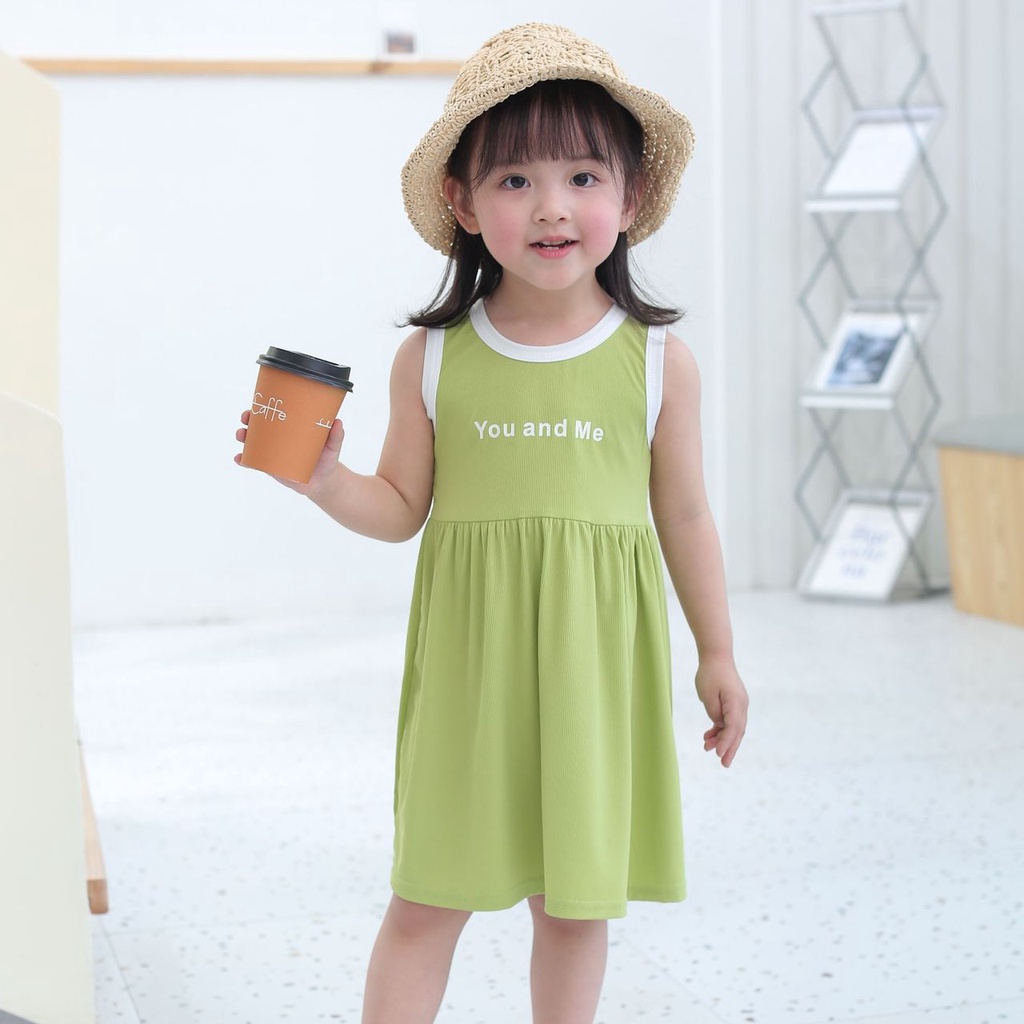 Đầm Mùa Hè Bằng Lụa Lạnh Phong Cách Hàn Quốc Đơn Giản Cho Bé Gái GYLTZ315