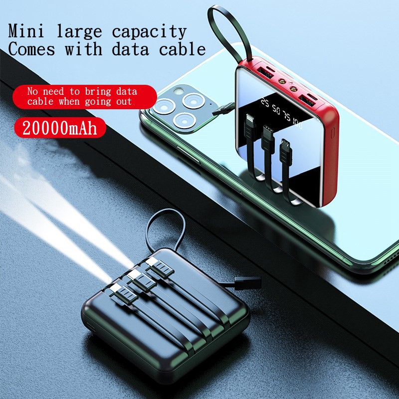 Pin dự phòng mini dung lượng lớn YM300S 20000mAh kèm cáp dữ liệu tiện lợi