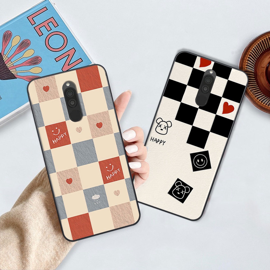 Ốp Xiaomi Redmi 8 caro trái tim cá tính, thời trang siêu đẹp, siêu phong cách