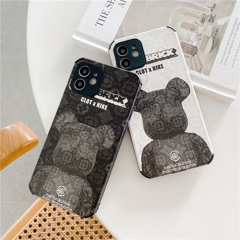 Ốp điện thoại silicon mềm hình BRICK GLOOMY BEAR cho iPhone 13 12 11 Pro Max 7 8 Plus XS XR