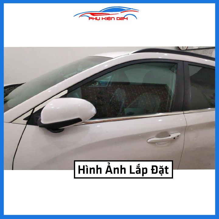 Bộ nẹp viền chân kính cong kính Toyota Hyundai Kona 2018-2022 Inox sáng bóng chuẩn form xe