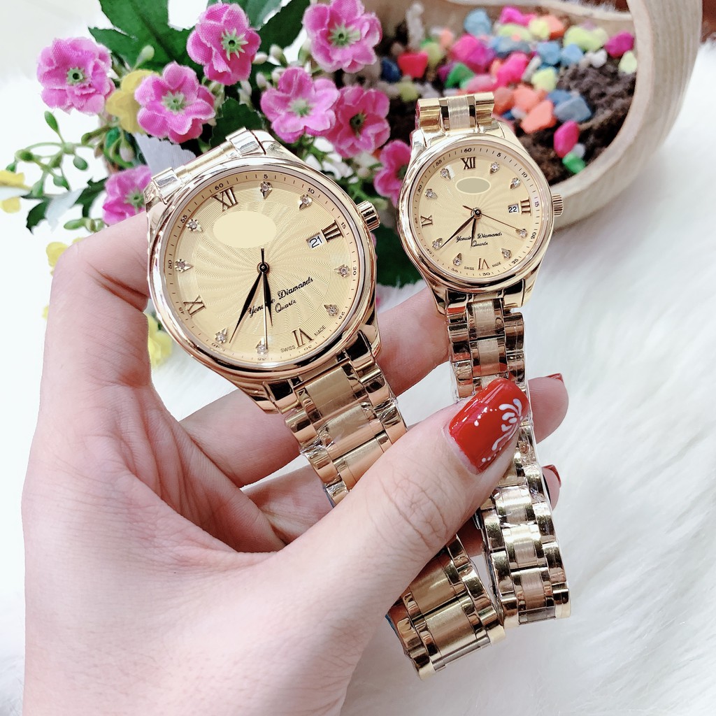 ĐỒNG HỒ NAM NỮ CẶP ĐÔI LOGI L2.733.4 , DÂY THÉP ,SIZE 30/40MM