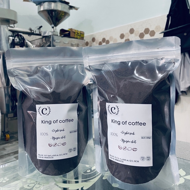 Cà phê nguyên chất rang xay robusta 500G - 1Kg