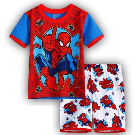 Bộ đồ gồm áo thun tay ngắn và quần short họa tiết tùy chọn bằng cotton mùa hè dành cho bé trai