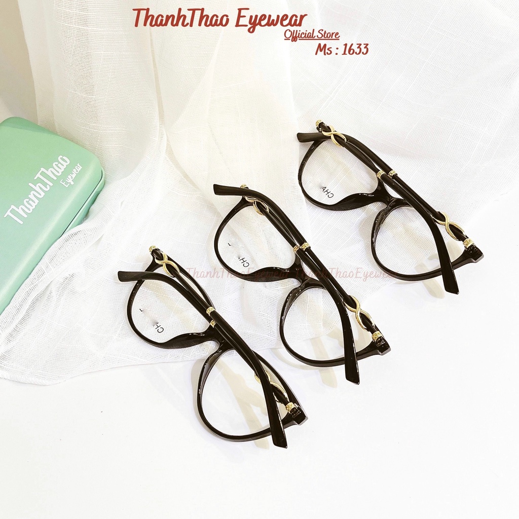 Kính Mắt Mèo, Gọng Kính Cận Nữ Đẹp THANHTHAO EYEWEAR Đen Mắt Nhỏ Dễ Đeo M1633