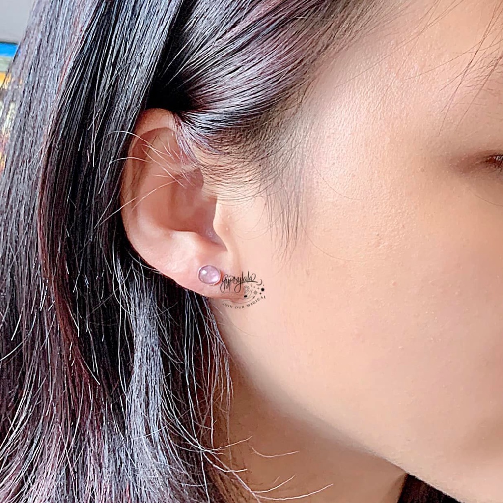 Bông Tai Minimalist Tourmaline Nhiều màu Đá Thiên Nhiên Năng Lượng SP005066 Gypsy.lala