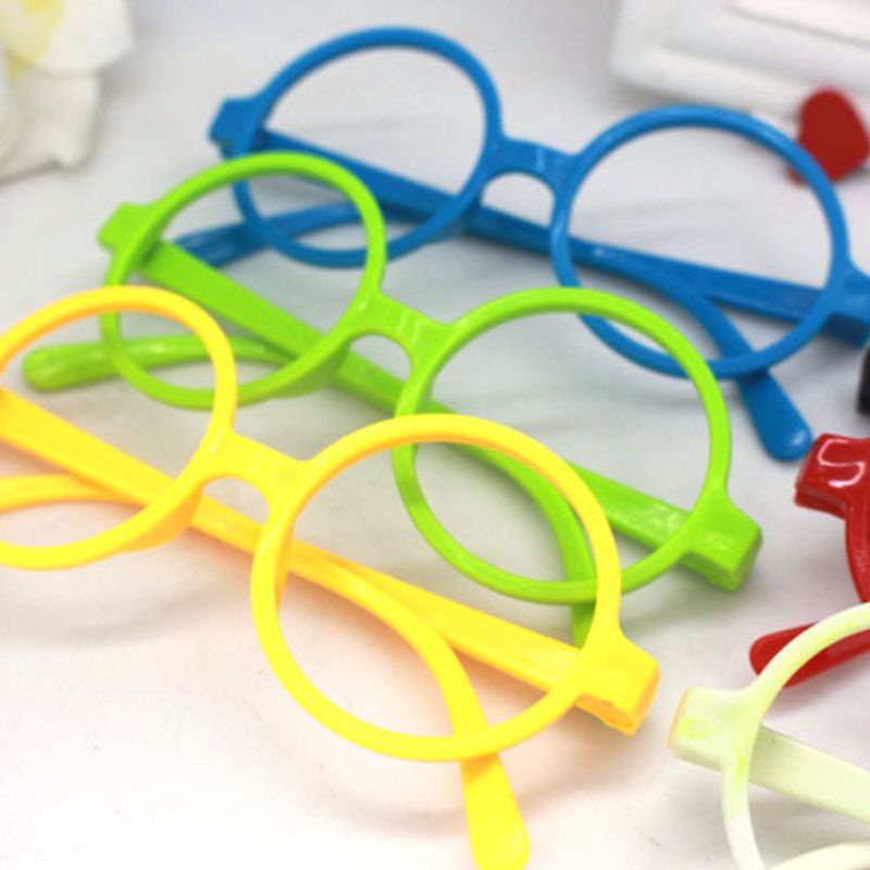 [CH *] Mắt Kính Không Gọng Tròn Bằng Nhựa Màu Kẹo Phong Cách Retro Dễ Thương Cho Bé