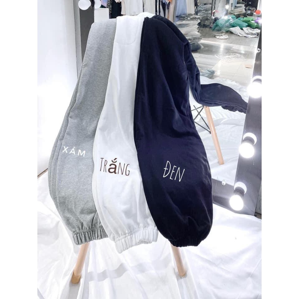 Quần bom lót nỉ bo chun_Quần jogger nữ cá tính đủ 3 màu (Ảnh thật)