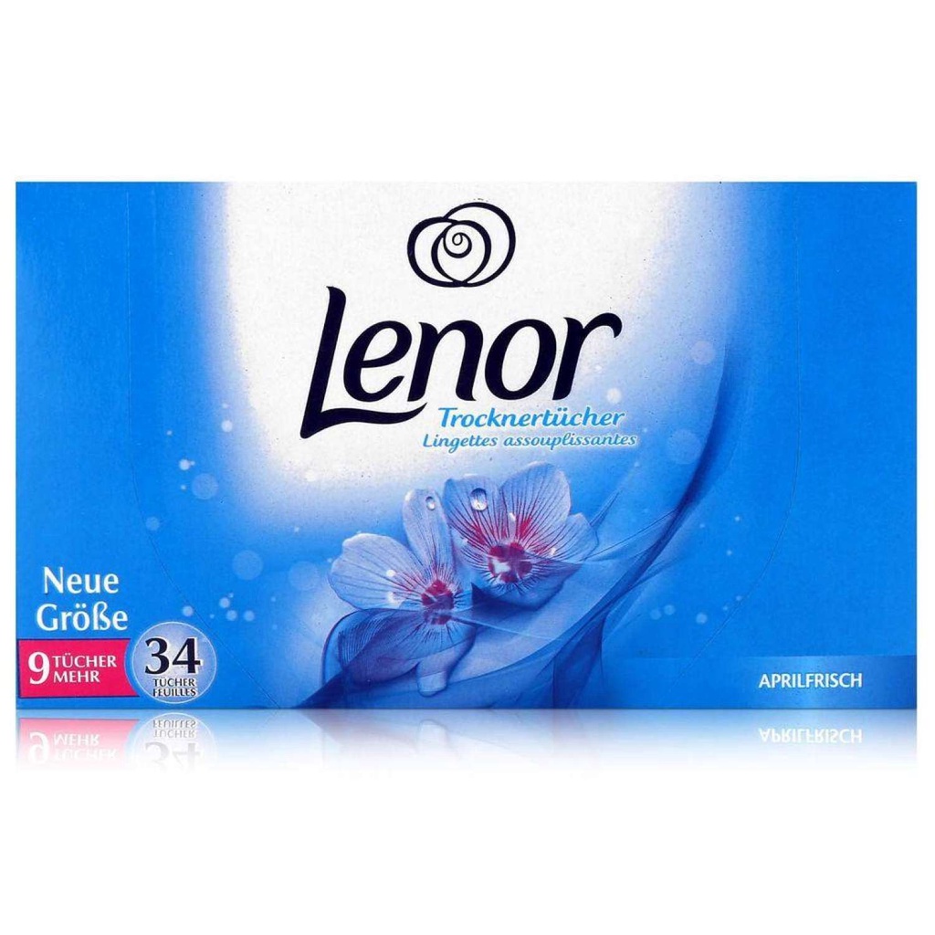Giấy thơm quần áo Lenor Aprilfrisch Đức lưu hương 48h, hộp 34 miếng - Hàng chính hãng Đức