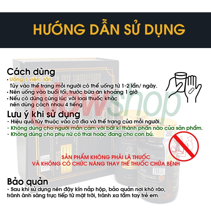 Viên uống bổ thận tráng dương Banikha Thiên Phúc giúp tăng cường sinh lý giảm các triệu chứng đau lưng mỏi gối tiểu đêm