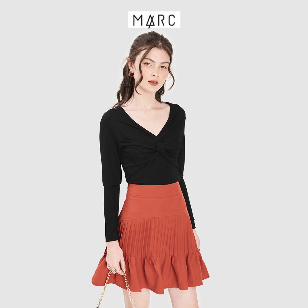 Áo thun nữ MARC FASHION cổ tim tay dài form ôm