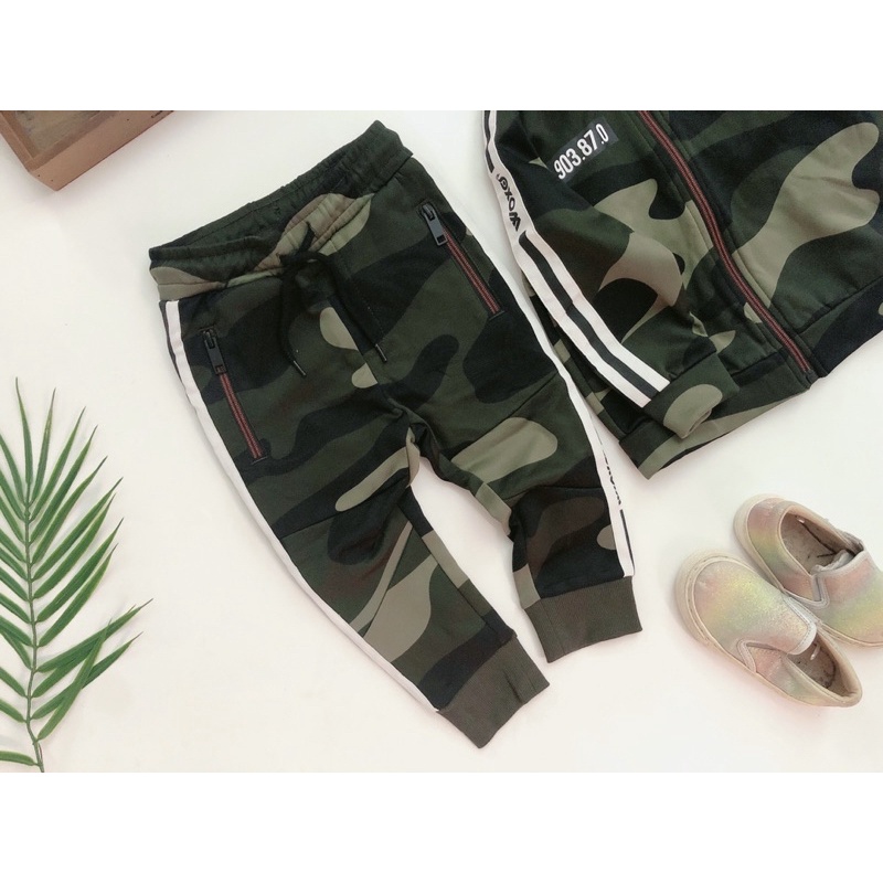 Bộ nỉ rằn ri mũ trùm dư xịn bé trai