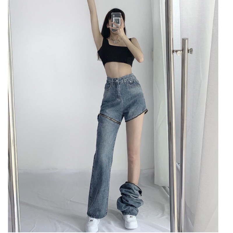 quần jean nữ kéo khoá siu hot hàng quảng châu cao cấp | BigBuy360 - bigbuy360.vn