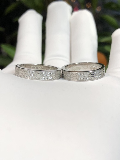 Nhẫn đôi carter nạm đá xi kim cao cấp-Có bán lẻ chiếc