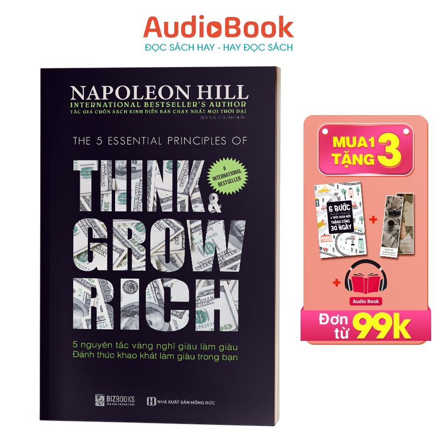 BIZBOOKS - Sách 5 Nguyên Tắc Vàng Nghĩ Giàu Làm Giàu: Đánh Thức Khao Khát Làm Giàu Trong Bạn