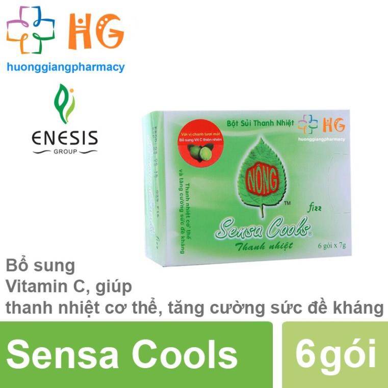Bột sủi thanh nhiệt Sensa Cools - Bổ sung Vitamin C, giúp thanh nhiệt và tăng đề kháng (Hộp 6 gói)