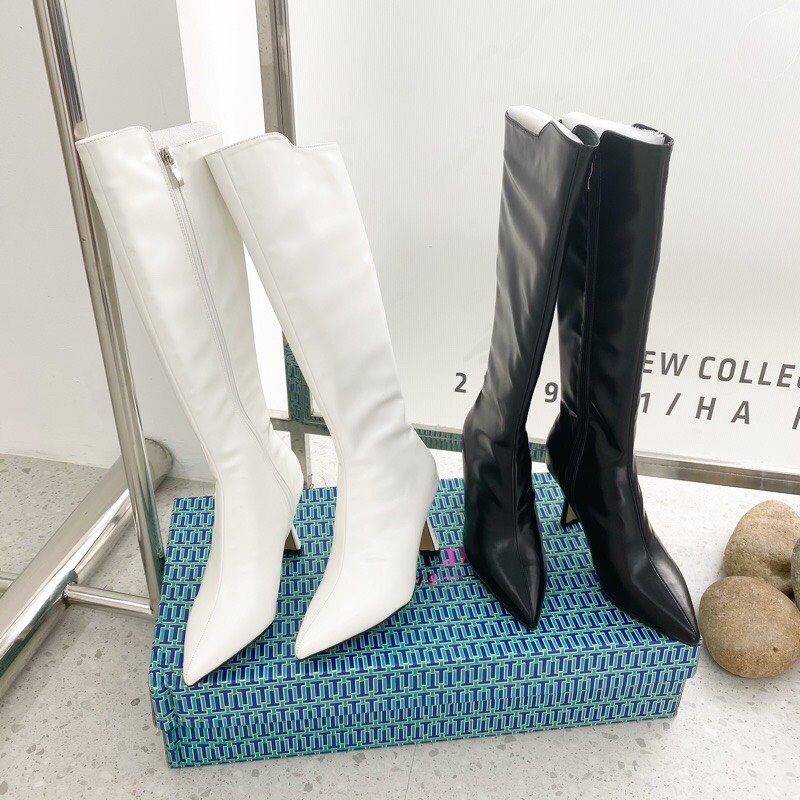 💖FULLBOX BOOT💖 Bốt nữ da cao cổ ôm chân gót nhọn mũi nhọn MPB