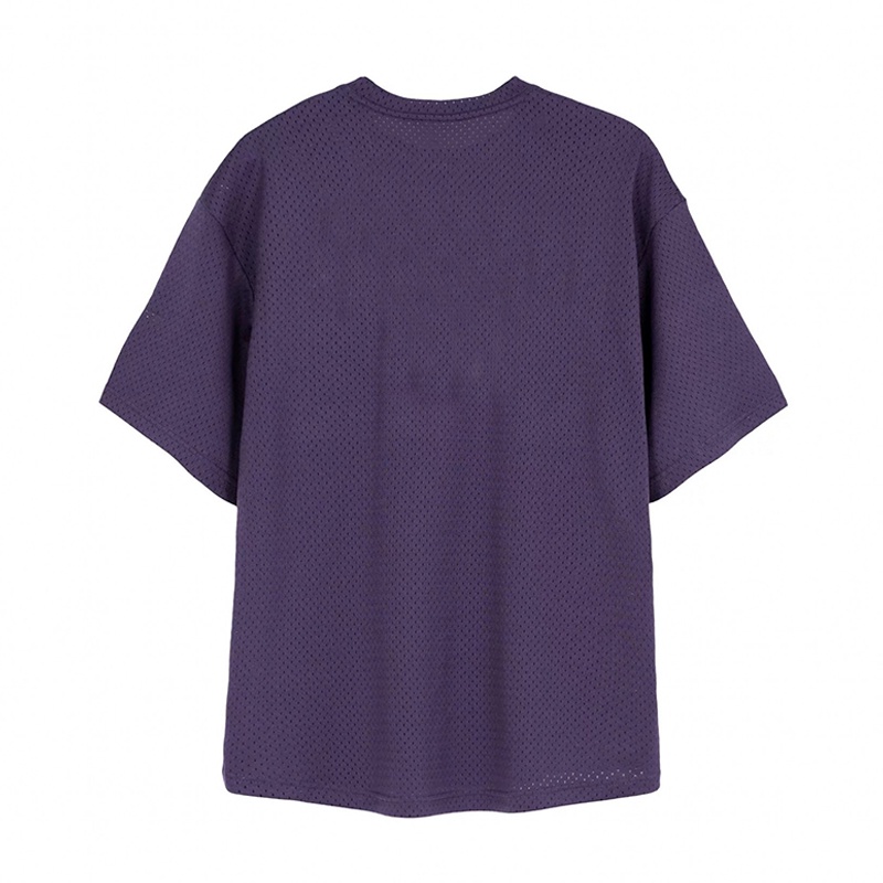 Áo Thun Thể Thao Cổ Tròn Dáng Rộng Phối Lưới Nhanh Khô Phong Cách Hip Hop Đường Phố Mùa Hè Cho Nam