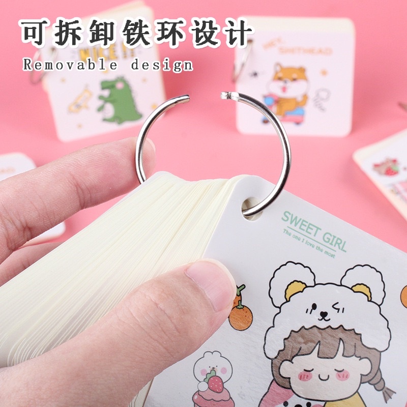 Flashcard trắng hoạt hình 80 trang