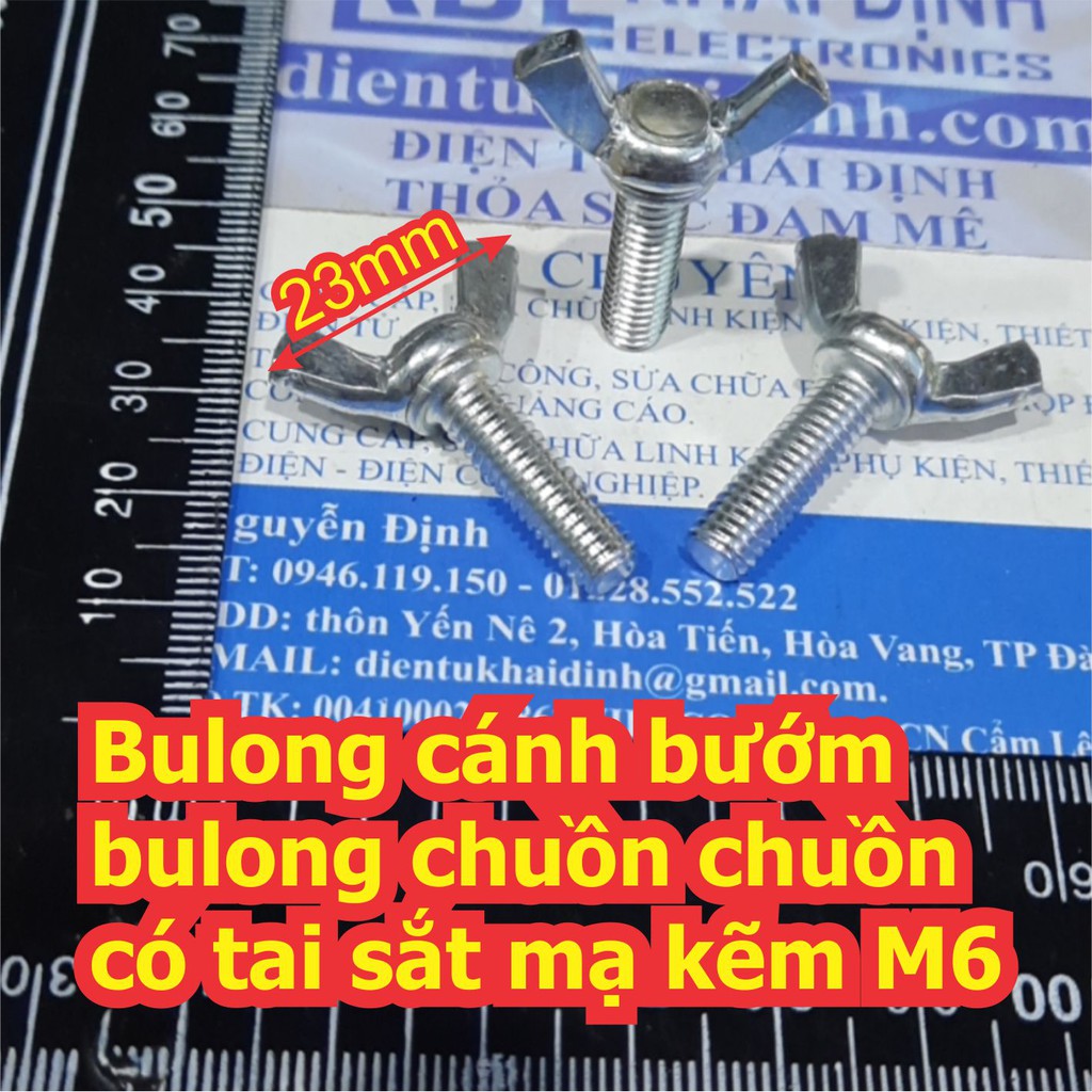 Bulong bu lông cánh bướm bulong chuồn chuồn có tai sắt mạ kẽm M4 ~ M6 dài 10~40mm kde7140