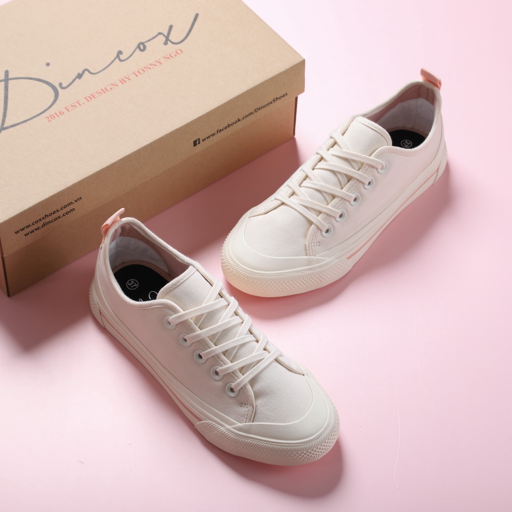Giày Sneaker Vải Nữ DINCOX GC20 Sành Điệu White