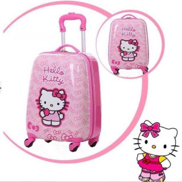 VALI KÉO HELLO KITTY HỒNG  CHO BÉ GÁI SIZE 18 INCH RỘNG RÃI