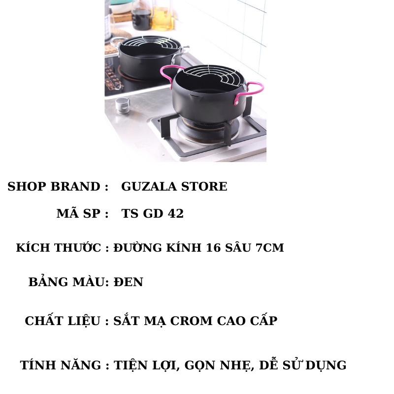 Nồi chiên lọc dầu có vỉ gác inox xuất Nhật - Mã: TS GD 42