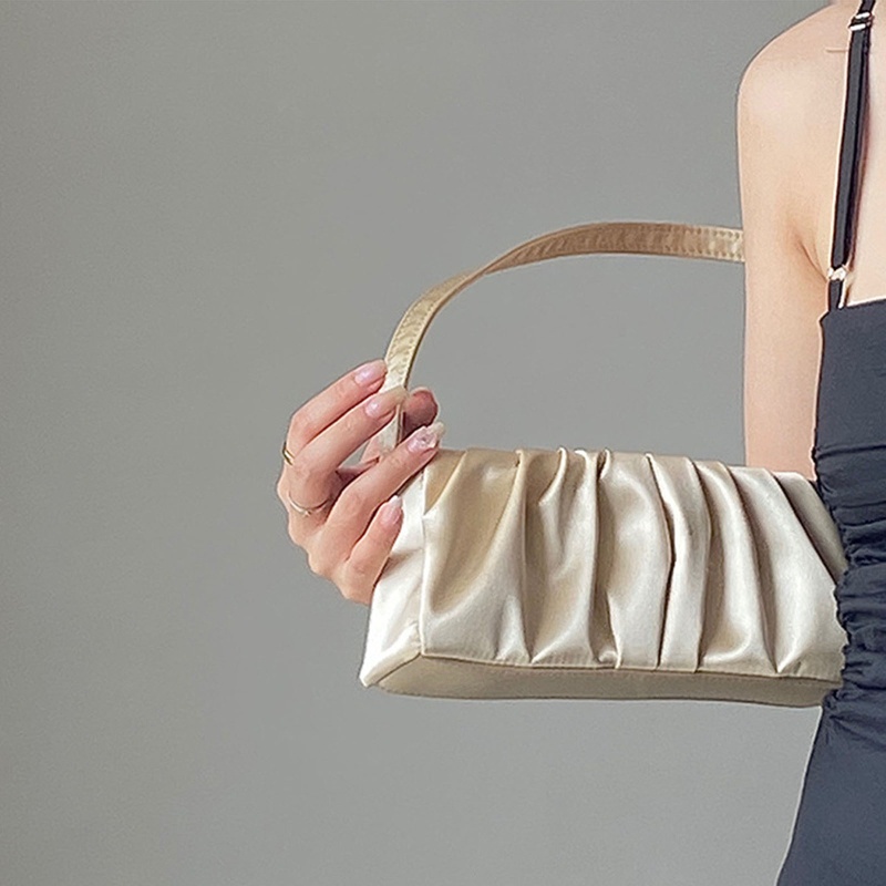 Túi Xách Đeo Vai / Kẹp Nách Màu Trơn Có Khóa Kéo Cho Nữ