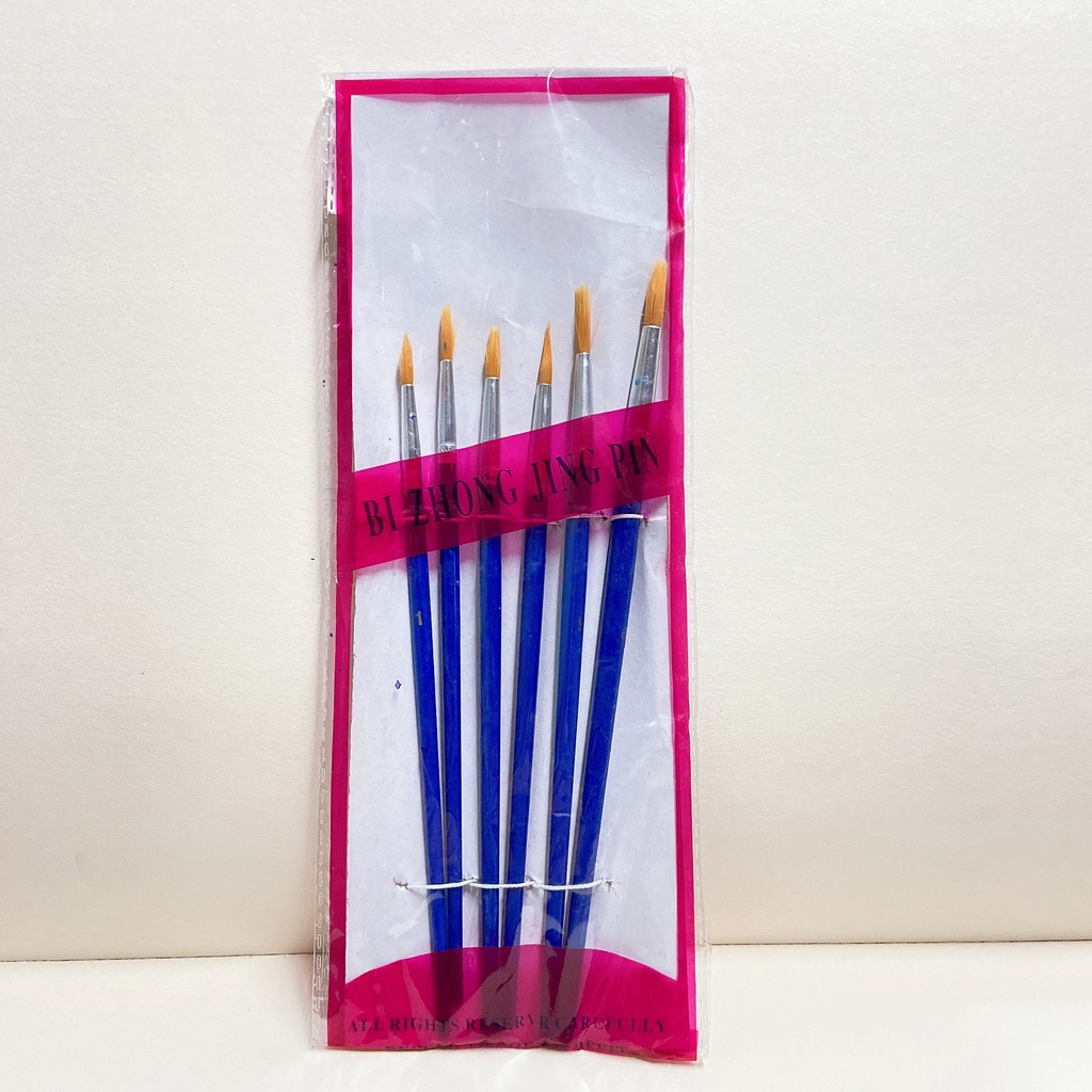 Túi 6 bút lông, cọ vẽ bé loại tròn