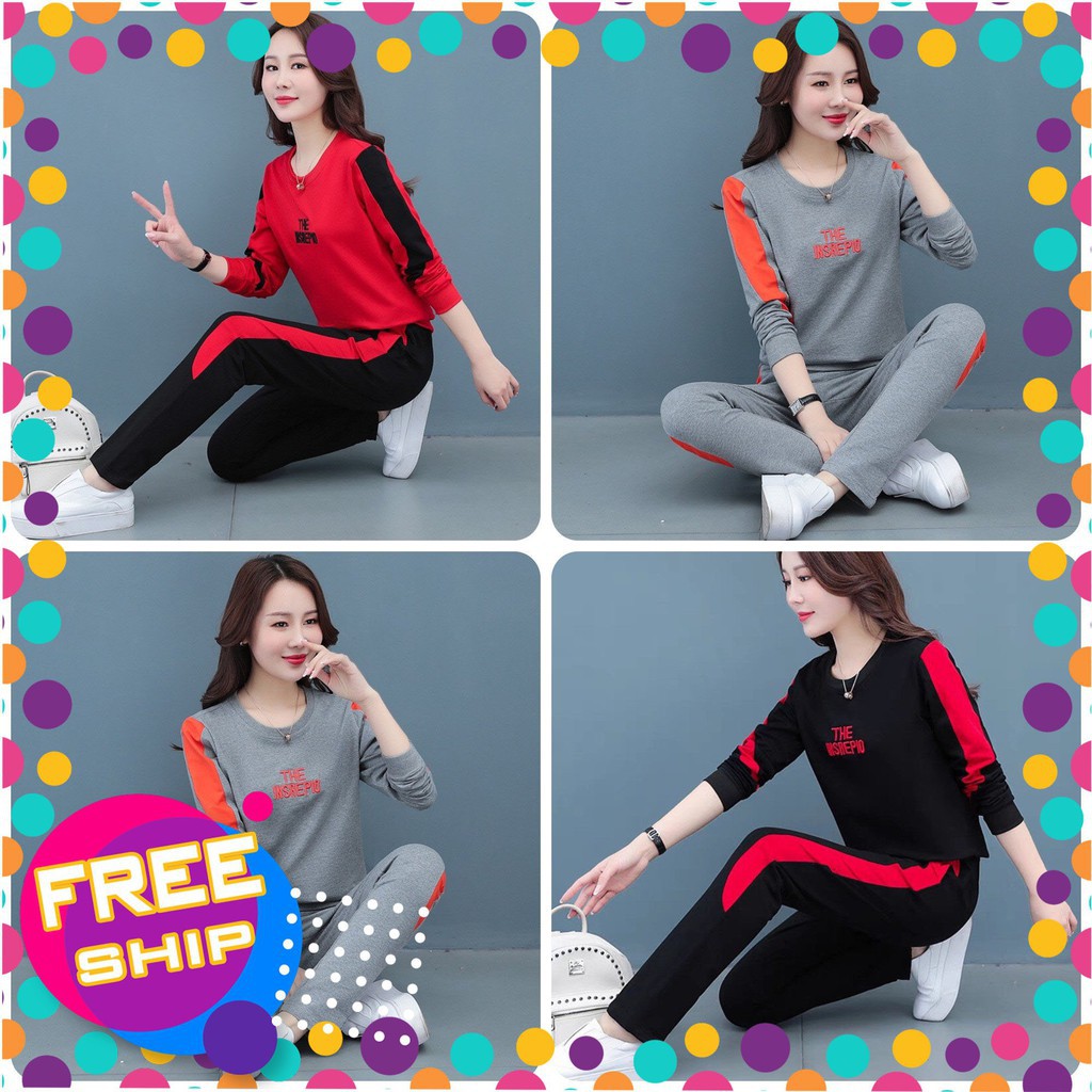 Bộ Nỉ Da Cá (40-62kg) mẫu &quot;THE IN&quot; dành cho phái nữ. Chất vải đẹp, màu sắc bắt mắt