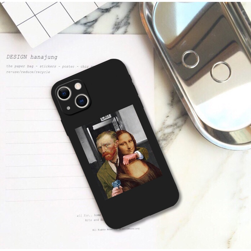 Ốp Điện Thoại Mềm Hình Mona Lisa Cho iPhone 13 mini 12 14 15 Pro Max 11 Pro XS Max XR 6S 7 8 Plus SE2 X