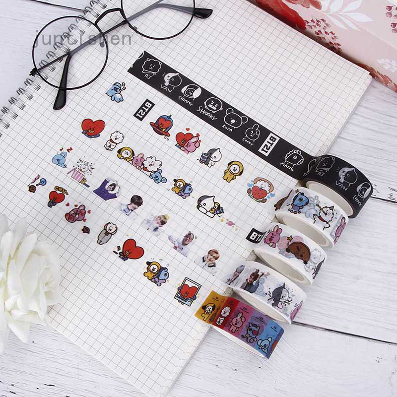 Băng Dính Washi Tape In Họa Tiết Nhóm Nhạc Kpop Bts Twice Wanna One Exo Blackpink Seventeen