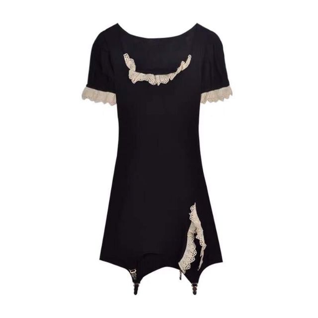 (Sẵn) Đầm body đen viền ren tiểu thư siêu xinh / Váy ôm body sexy xẻ tà (có ảnh thật feedback) | BigBuy360 - bigbuy360.vn