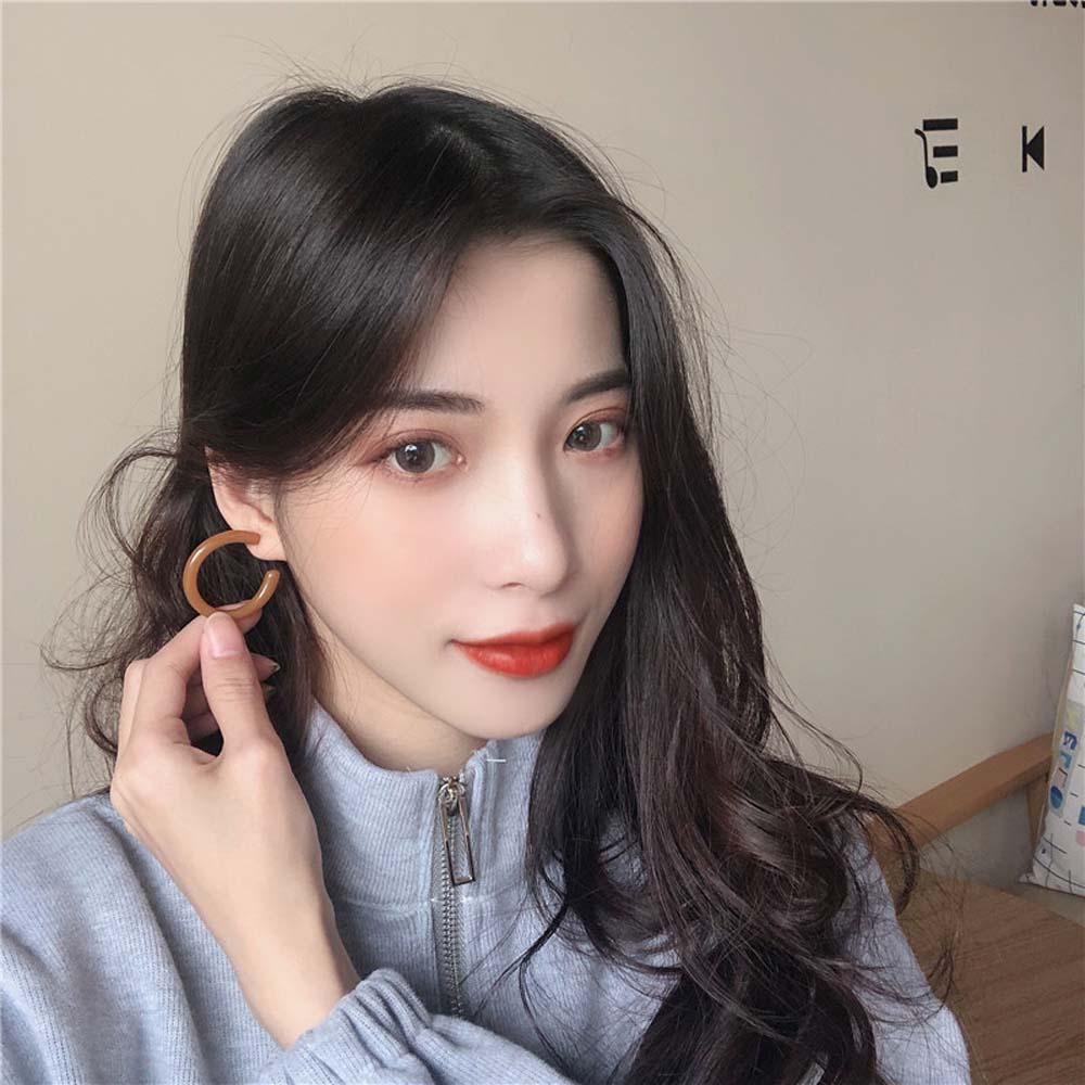 MOCHO Bông Tai Nhựa Hình Chữ C Đơn Giản Phong Cách Hàn Quốc