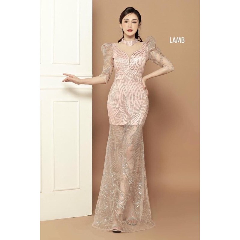 [ Shop Đầm Đẹp - Mẫu Shop] Đầm Dạ Hội Kim Tuyến Phối Lưới Tay Phồng, Váy Đầm Dự Tiệc Cao Cấp